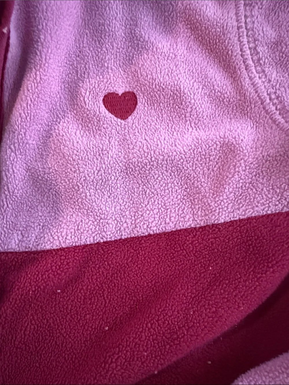 OshKosh B'gosh Two-Tone Pink Heart Zip Fleece Jacket